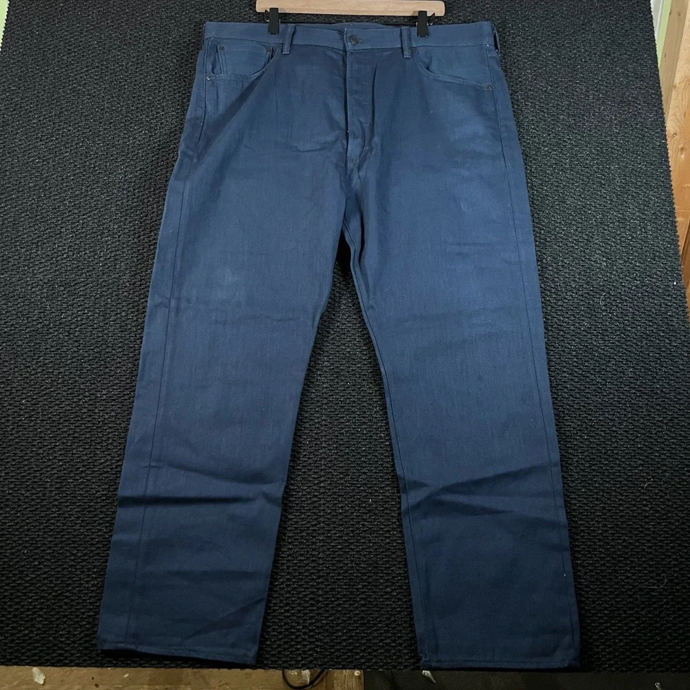 Levi's 501xx Navy‎ Blue Straight Leg Button Fly Denim Jeans Men's Size 40X30